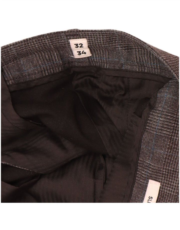 Ανδρικό λεπτό παντελόνι Chino Jack & Jones W32 L34 Γκρι πολυεστέρας Houndstooth