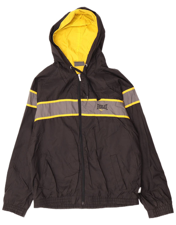 Everlast Ανδρικό μπουφάν βροχής με κουκούλα UK 42 XL Black Colourblock Nylon Sports