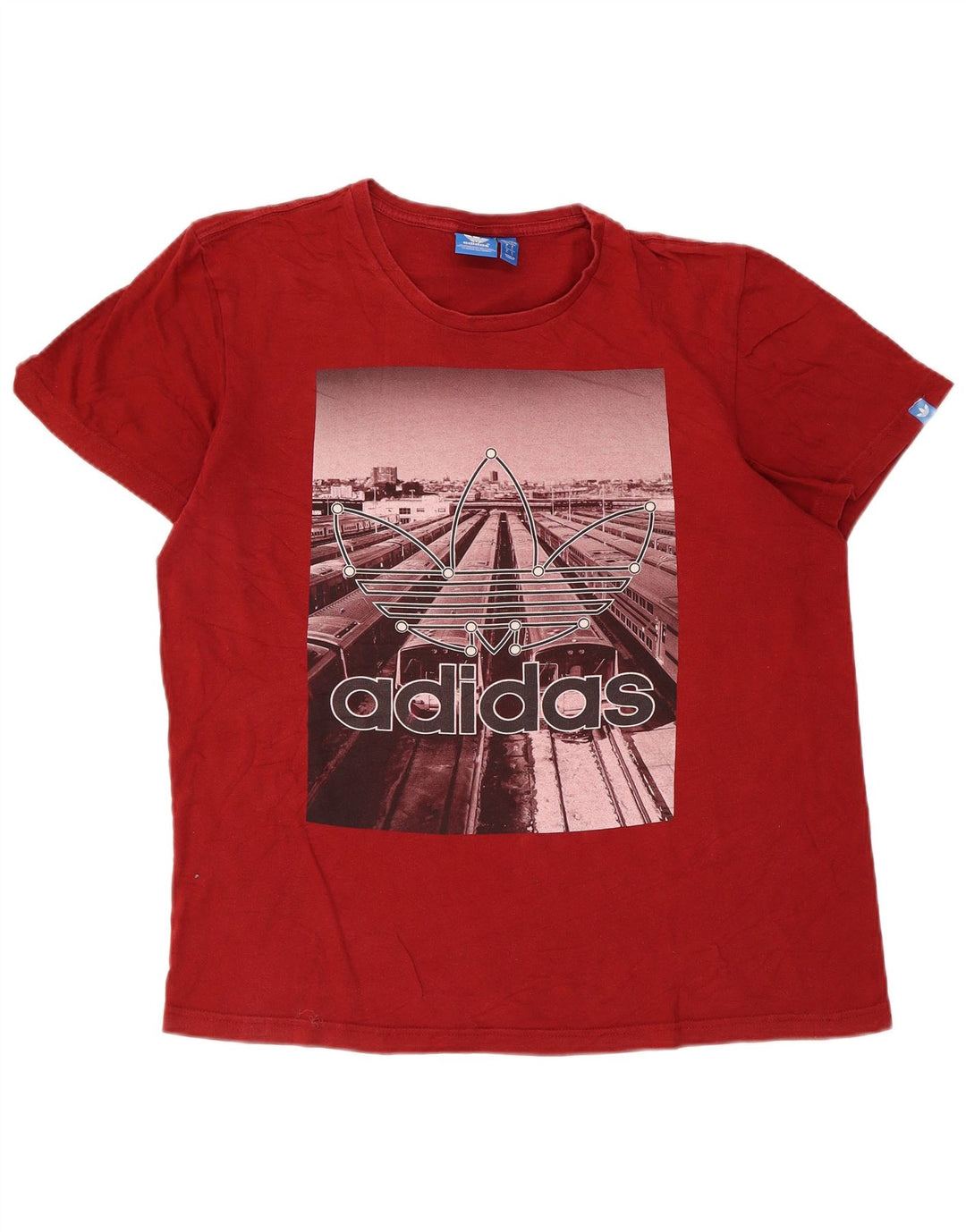 Ανδρικό γραφικό T-Shirt Adidas Top μεγάλο κόκκινο