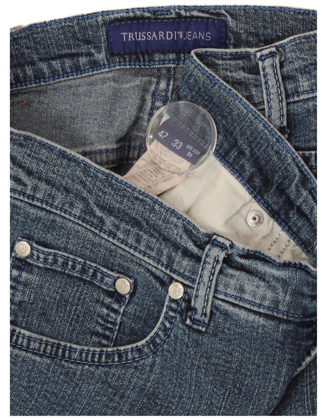 Γυναικείο τζιν Trussardi ίσιο W31 L29 Μπλε βαμβακερό