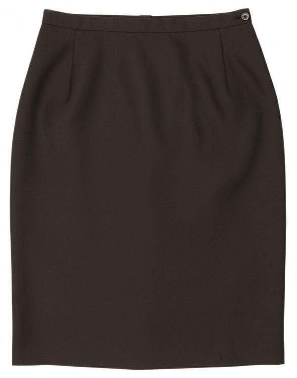 Vintage Γυναικεία Pencil Φούστα UK 14 Medium W28 Μαύρο Πολυεστέρας