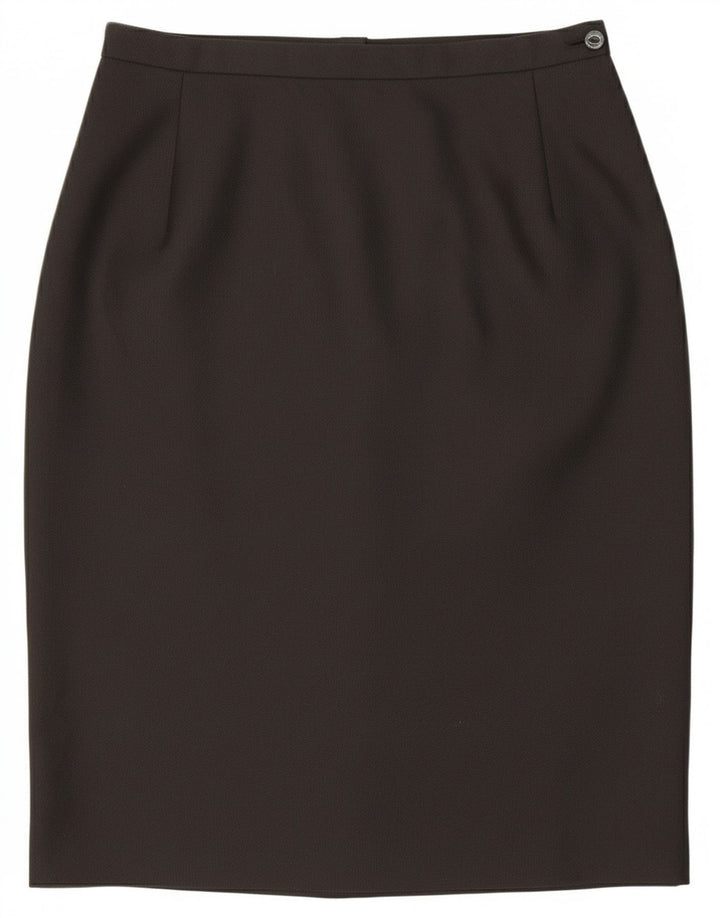 Vintage Γυναικεία Pencil Φούστα UK 14 Medium W28 Μαύρο Πολυεστέρας