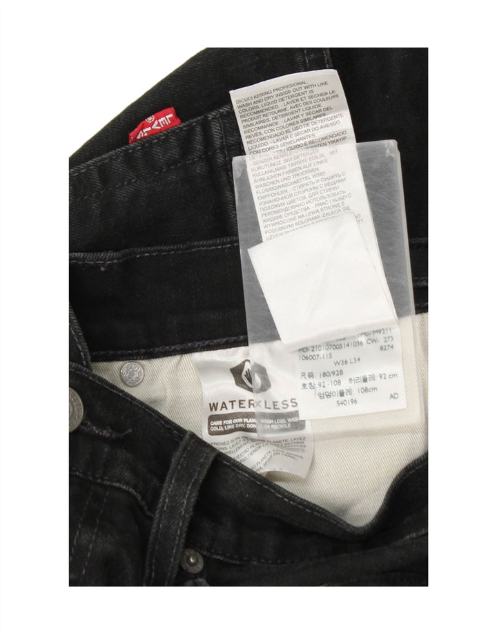 Levi's Mens 514 Straight Jeans W36 L34 Μαύρο βαμβακερό