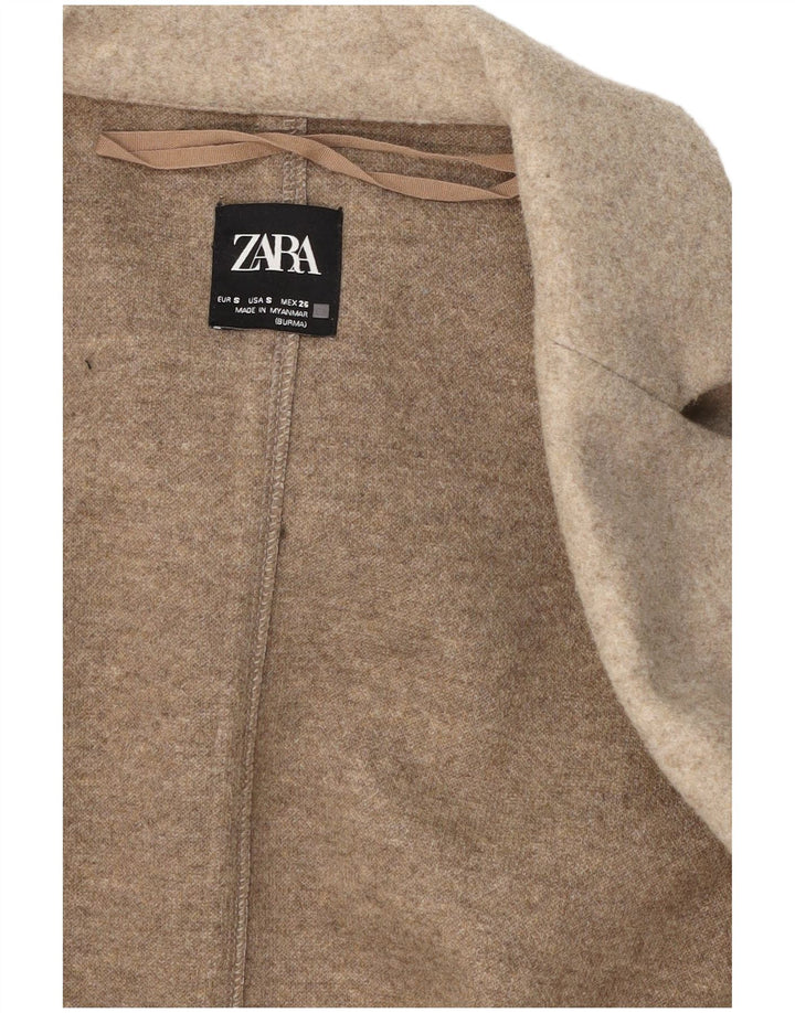 Zara Γυναικείο Open Oversized Blazer Jacket UK 10 Small Beige