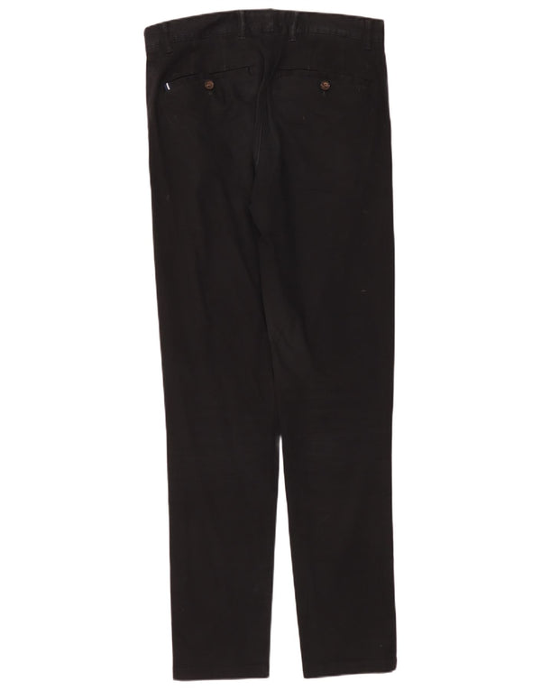 Crew Clothing Ανδρικό παντελόνι Chino με λεπτή εφαρμογή W34 L34 Μαύρο βαμβακερό