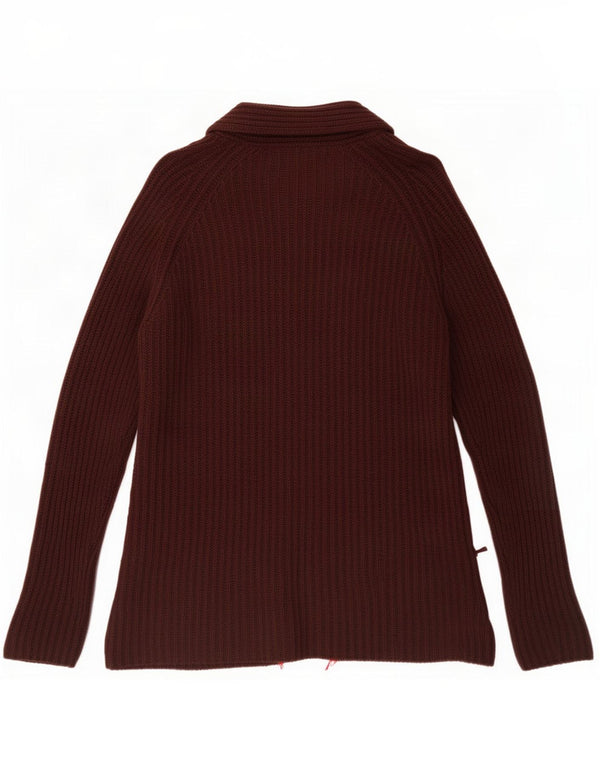 Zara Γυναικείο Longline ανοιχτό πουλόβερ ζακέτα UK 16 μεγάλο καφέ βαμβακερό
