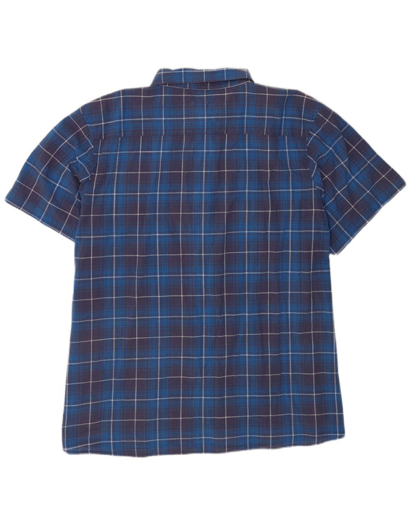Ανδρικό κοντομάνικο πουκάμισο Weird Fish 5XL Blue Check Cotton
