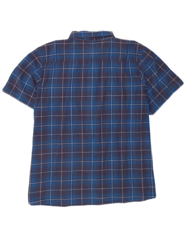 Ανδρικό κοντομάνικο πουκάμισο Weird Fish 5XL Blue Check Cotton