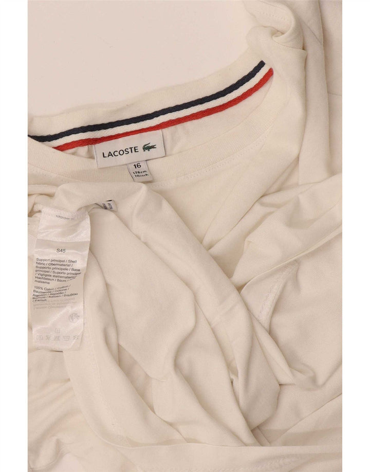 Lacoste Boys Top Μακρυμάνικο 15-16 ετών Λευκό Βαμβακερό