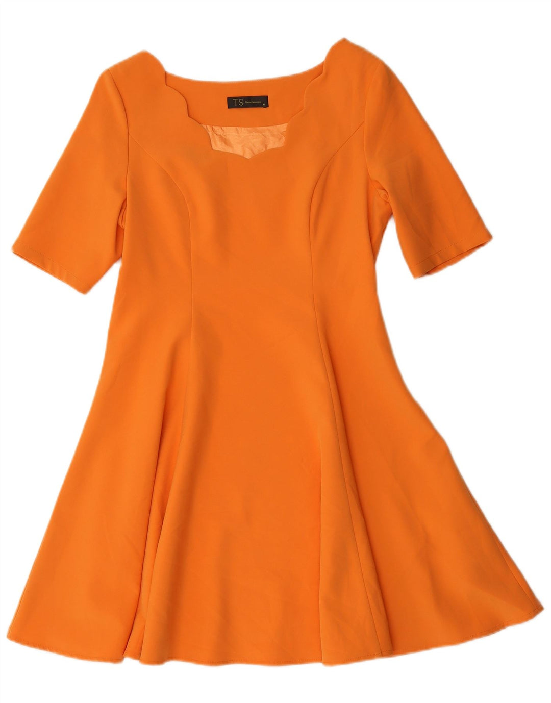 Vintage γυναικείο φόρεμα A-Line UK 12 Medium Orange