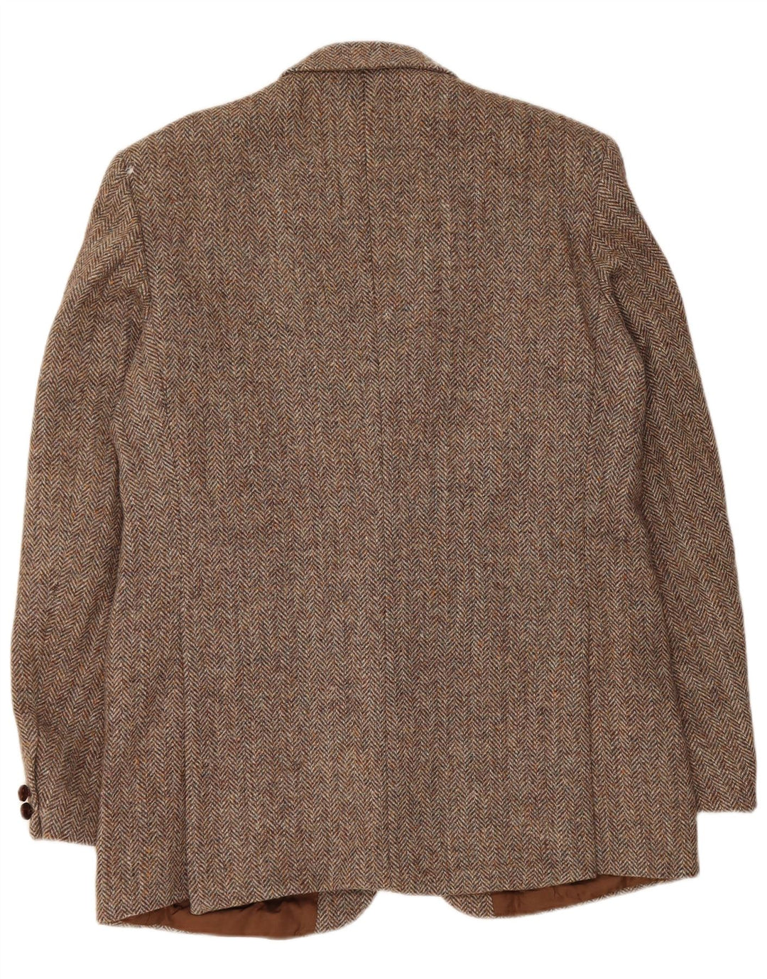 Ανδρικό μπουφάν Harris Tweed 2 Button Blazer UK 42 XL Μαλλί ψαροκόκαλο καφέ
