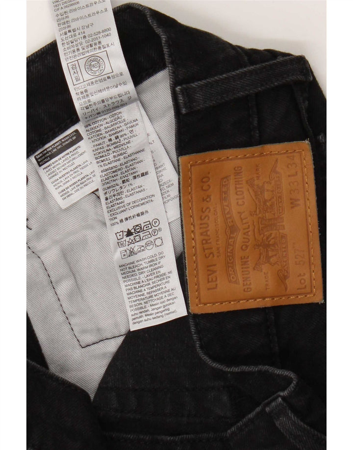 Levi's Mens 527 Bootcut Jeans W33 L34 Μαύρο βαμβακερό