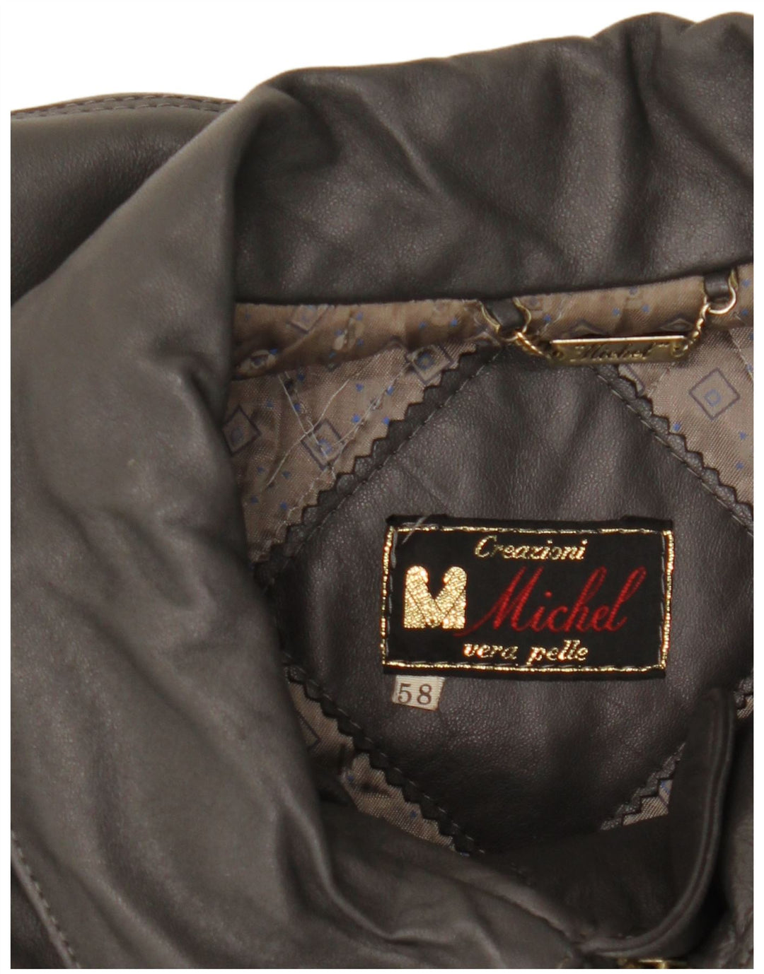 Michel Ανδρικό Δερμάτινο Μπουφάν IT 58 4XL Γκρι Δερμάτινο