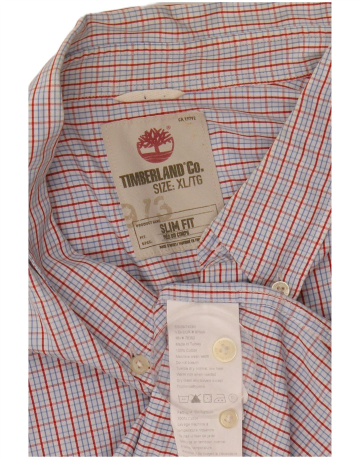 Ανδρικό πουκάμισο Timberland Slim Fit XL Blue Check Cotton