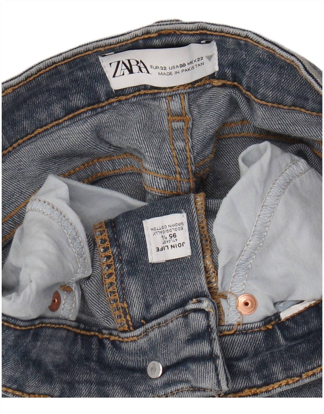 Γυναικείο τζιν ψηλόμεσο μποτάκι ZARA W22 L24 Μπλε βαμβακερό