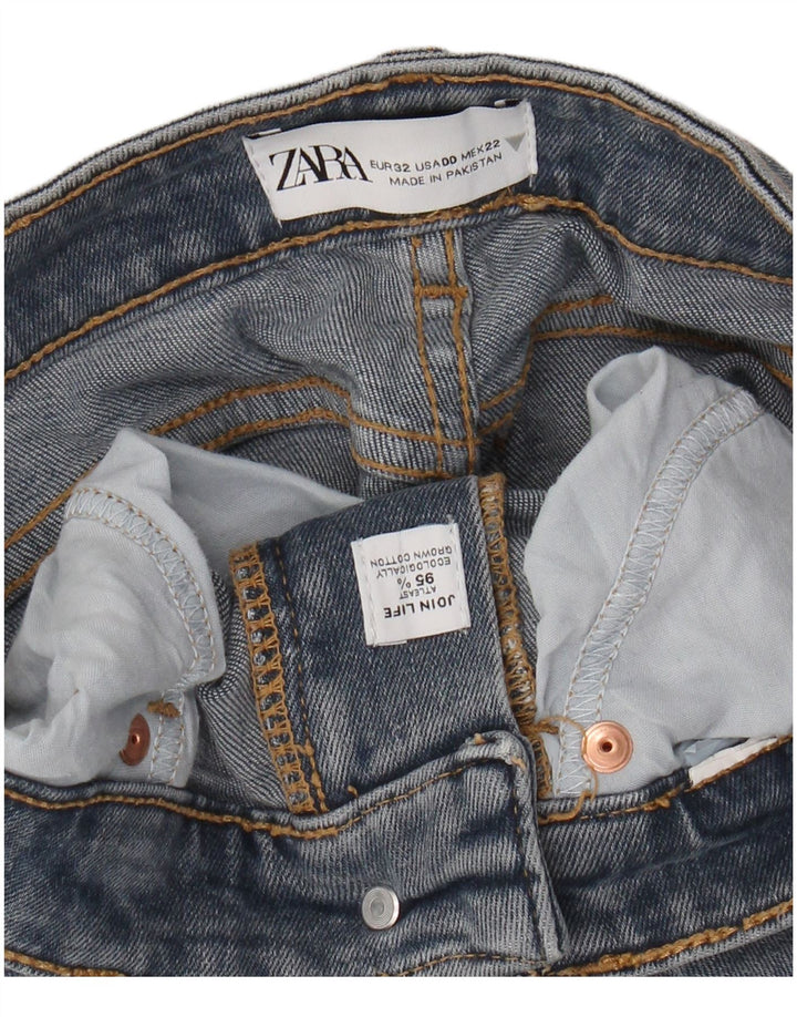 Γυναικείο τζιν ψηλόμεσο μποτάκι ZARA W22 L24 Μπλε βαμβακερό