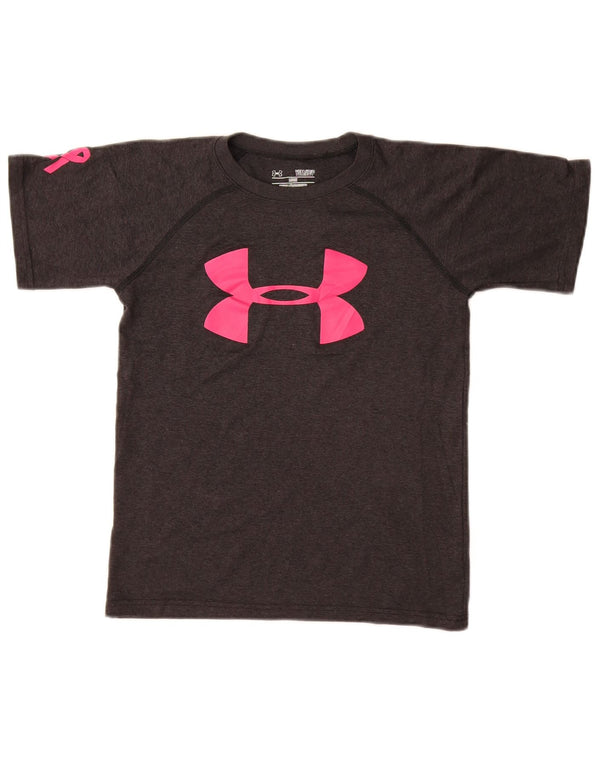 UNDER ARMOR Κορίτσια φαρδύ γραφικό μπλουζάκι Top 7-8 ετών Small Grey