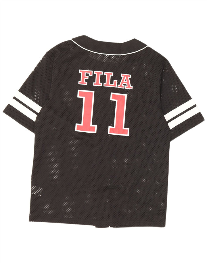 Ανδρικό γραφικό μπλουζάκι Fila Top Small Black Colourblock Πολυεστέρας