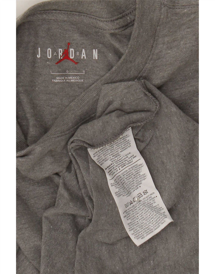 Jordan Ανδρικό γραφικό T-Shirt Top μεγάλο γκρι βαμβακερό