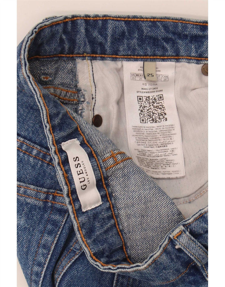 Γυναικείο τζιν σορτς Guess Distressed W25 XS Blue Polyester