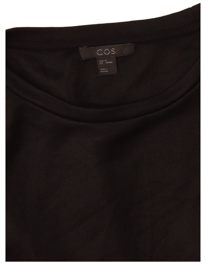 Cos Γυναικείο T-Shirt Top UK 14 Medium Black Viscose