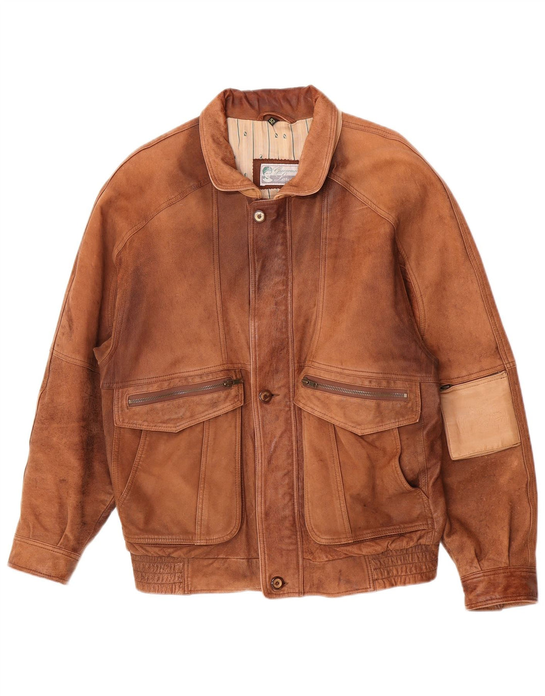 Ανδρικό Δερμάτινο Μπουφάν Giaccomo Larusso IT 52 XL Καφέ Δερμάτινο