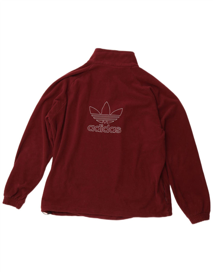 Ανδρικό γραφικό φερμουάρ ADIDAS Fleece Jumper XL Μπορντό πολυεστέρας