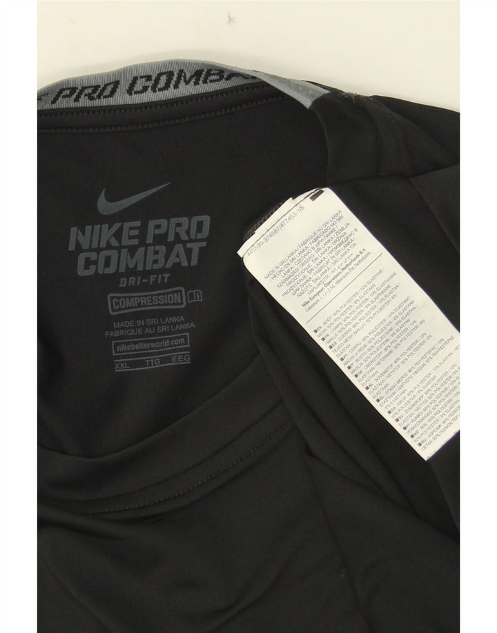 Ανδρικό γραφικό μπλουζάκι NIKE Dri Fit Top 2XL μαύρο πολυεστέρα