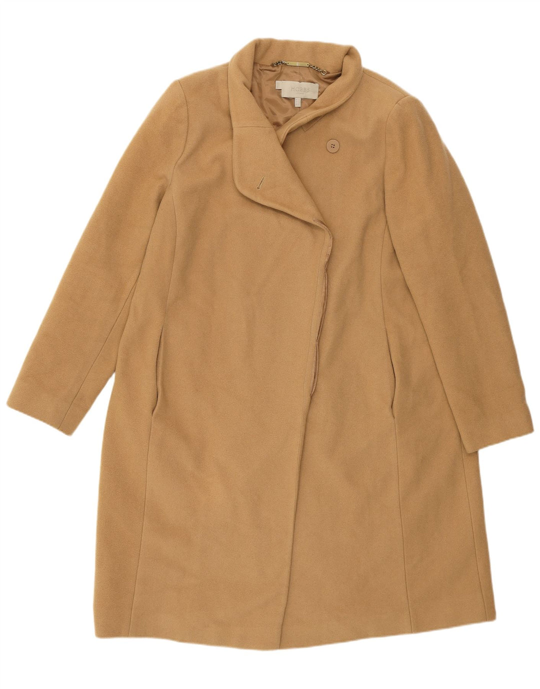 HOBBS Womens Overcoat UK 16 Large Beige Wool Vintage Hobbs and Second-Hand Hobbs from Messina Hembry 