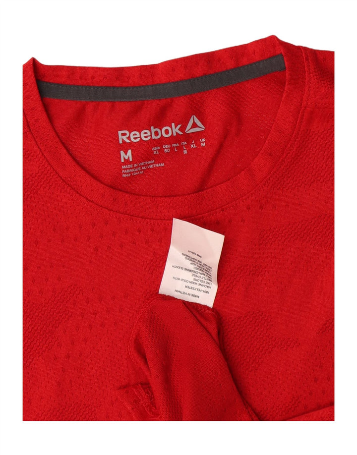 Ανδρικό T-Shirt Reebok Top μεσαίο κόκκινο καμουφλάζ πολυεστέρας