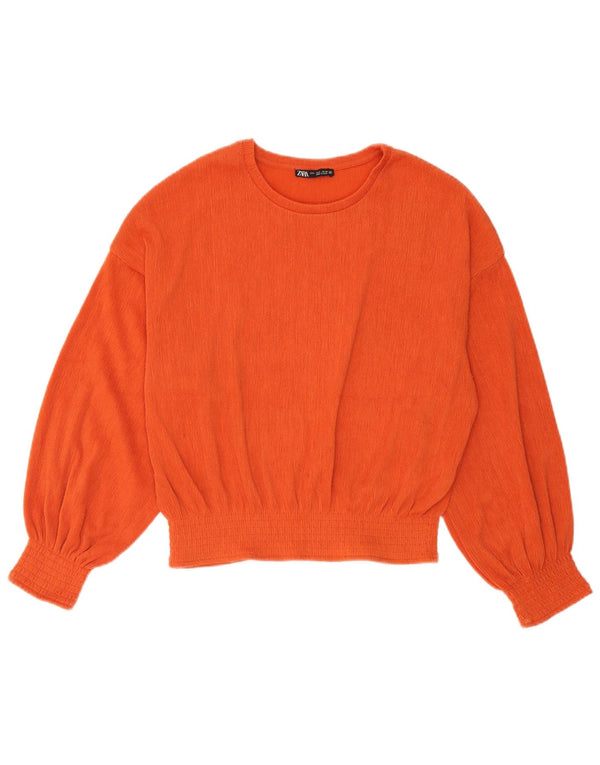 Zara Γυναικεία Μπλούζα Oversized Top UK 10 Small Polyester πορτοκαλί