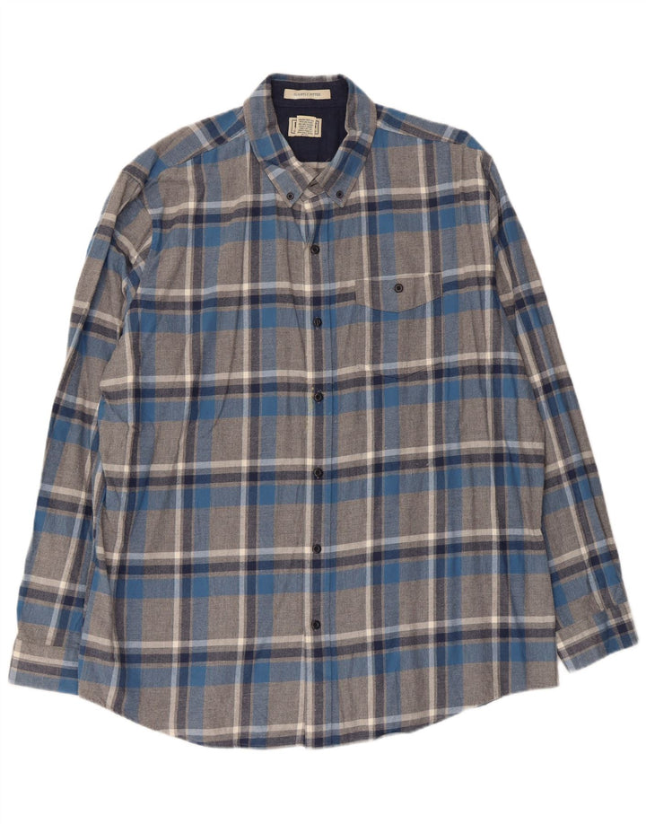 Ανδρικό φανελένιο πουκάμισο L.L.Bean XL Γκρι βαμβακερό