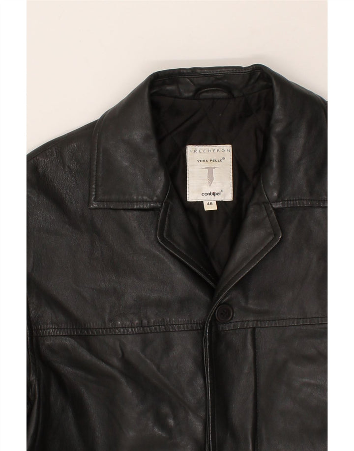 CONBIPEL Ανδρικό Δερμάτινο Παλτό IT 46 Small Black Leather
