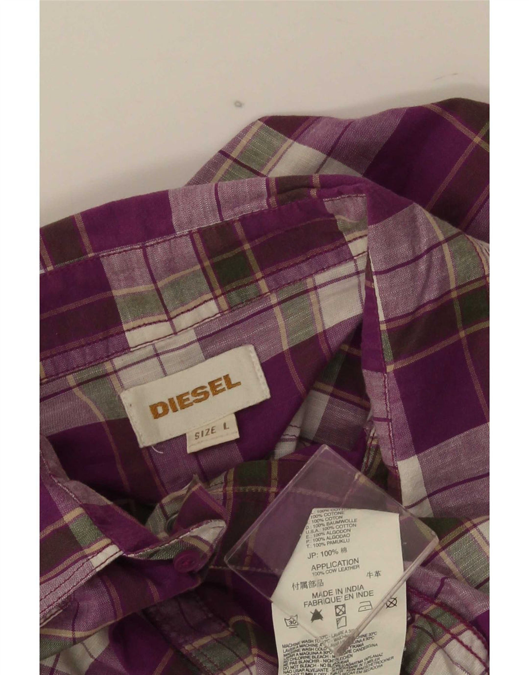 Ανδρικό Diesel Flannel Πουκάμισο Μεγάλο Μωβ βαμβακερό τσεκ