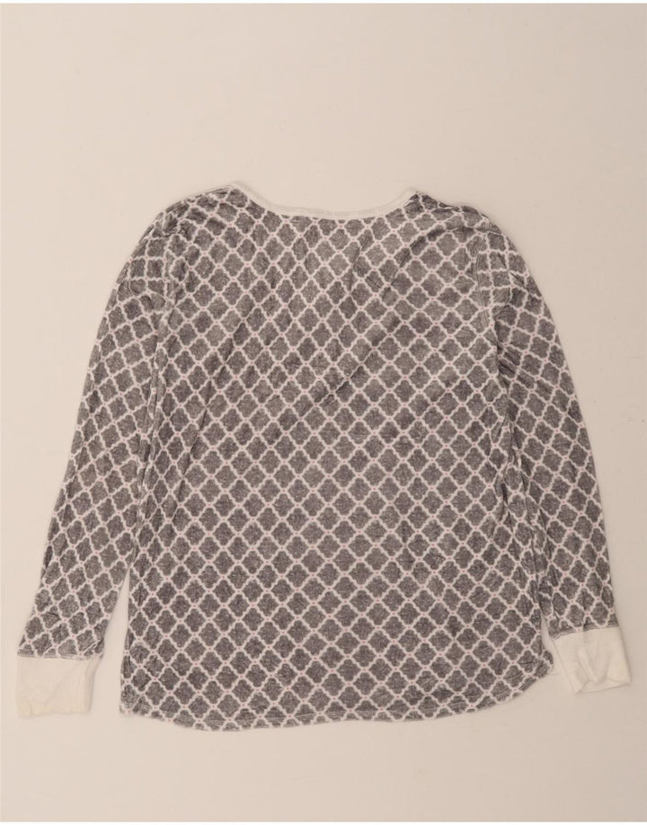 NAUTICA Womens Top Long Sleeve UK 14 Medium Grey Check Polyester Vintage Nautica and Second-Hand Nautica from Messina Hembry 