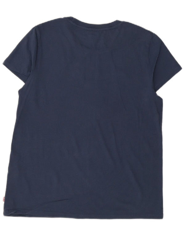 Γυναικείο γραφικό μπλουζάκι LEVI'S Top UK 16 Large Navy Blue από βαμβάκι