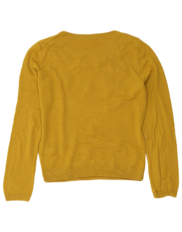 Marks & Spencer Γυναικείο Crop Boat Neck Jumper πουλόβερ UK 8 Small Yellow