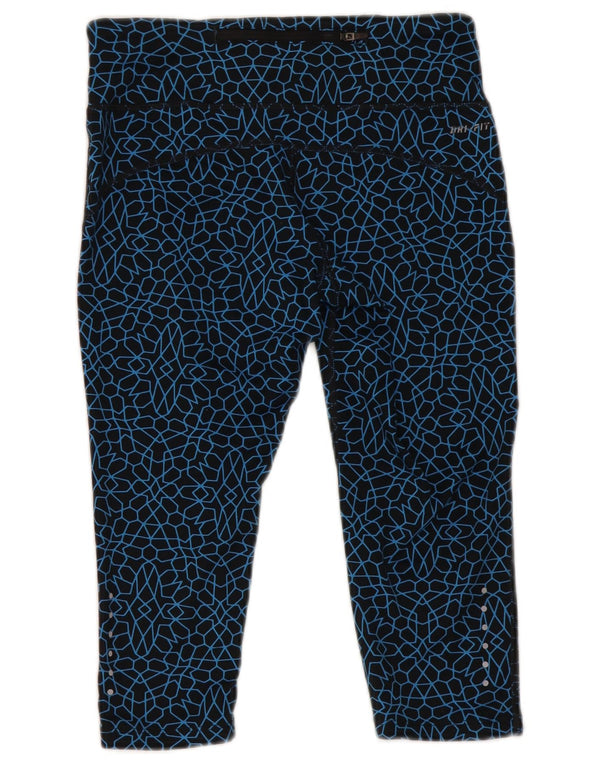 Γυναικεία κολάν Nike Dri Fit Capri UK 6 XS Navy Blue γεωμετρικός πολυεστέρας