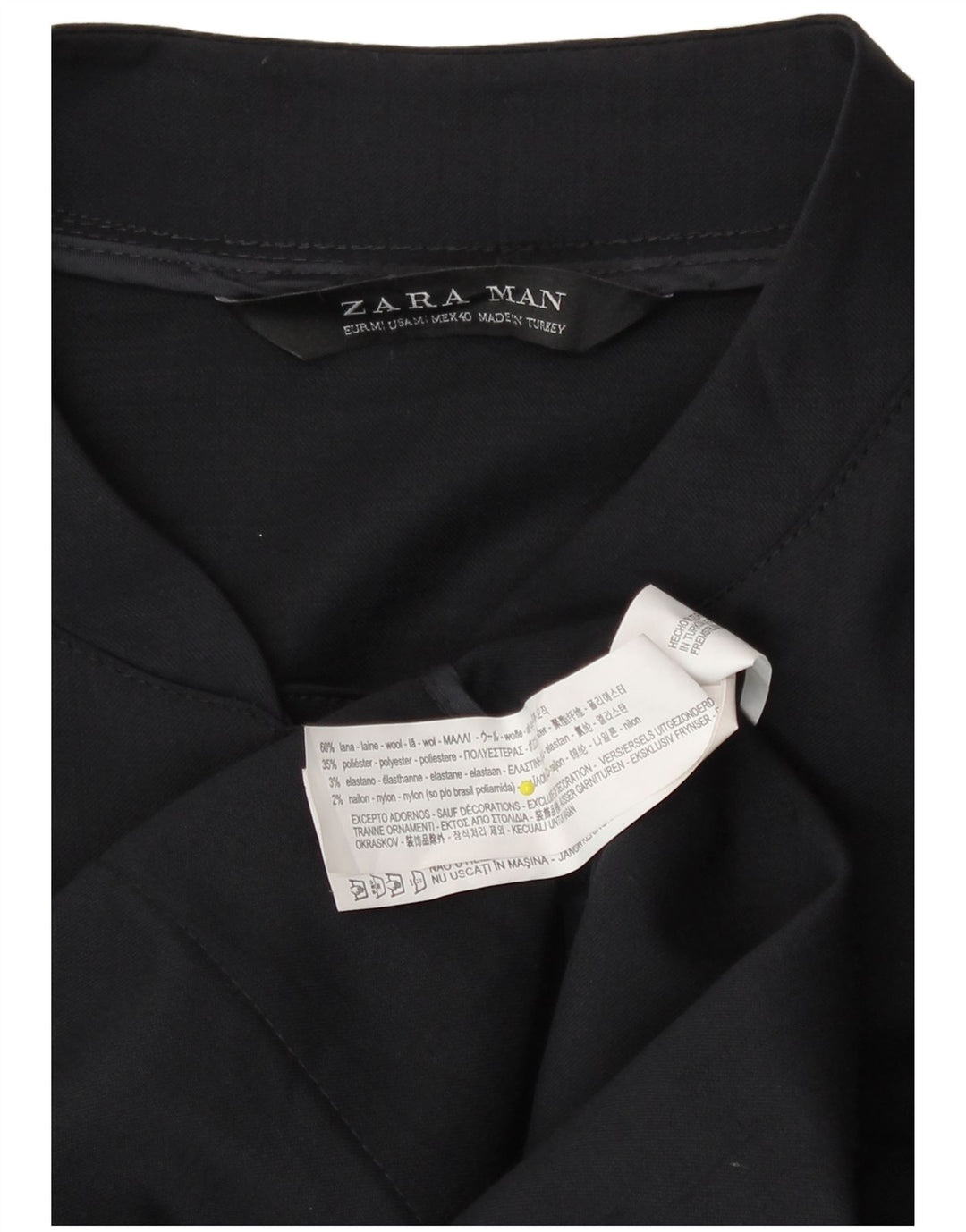 Zara Ανδρικό Bomber Jacket UK 38 Medium Navy Blue Wool