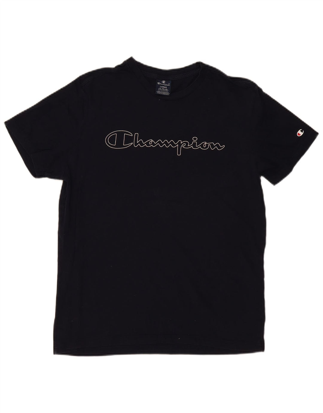 Ανδρικό γραφικό T-shirt CHAMPION Top Large Navy Blue από βαμβάκι