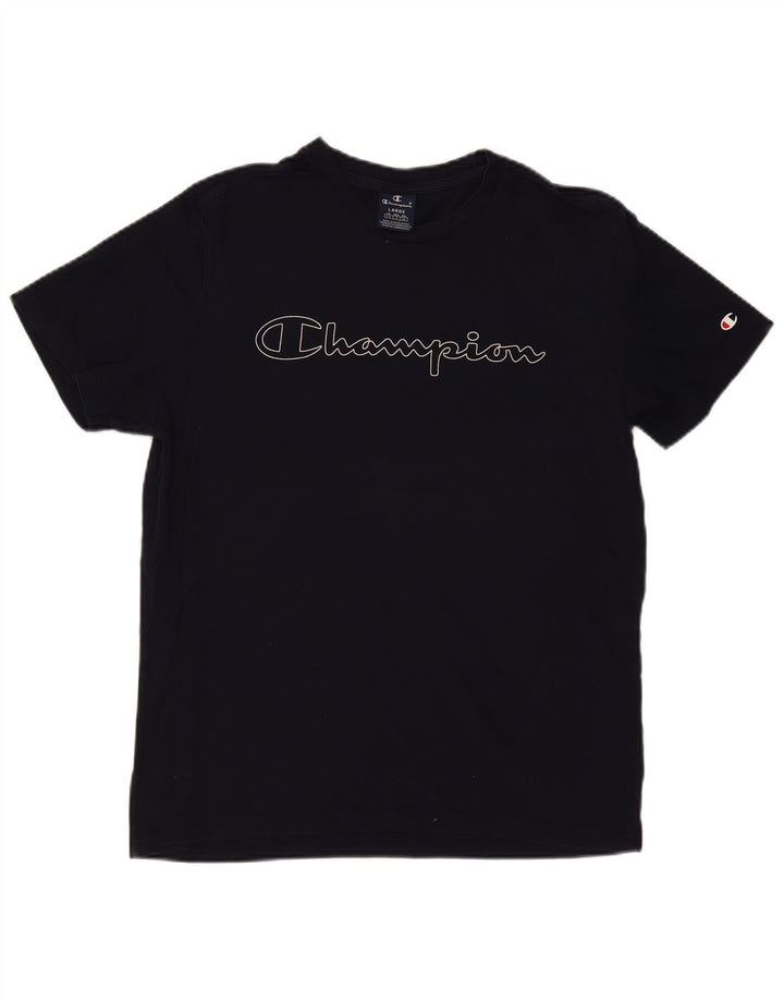 Ανδρικό γραφικό T-shirt CHAMPION Top Large Navy Blue από βαμβάκι