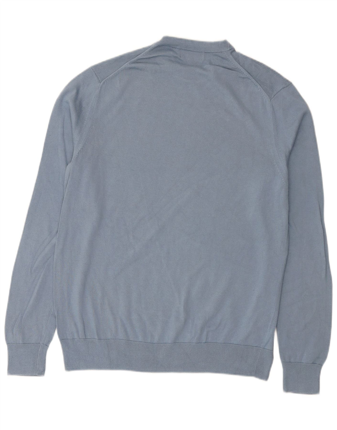 FRED PERRY Ανδρικό πουλόβερ με λαιμόκοψη, μεγάλο μπλε βαμβακερό