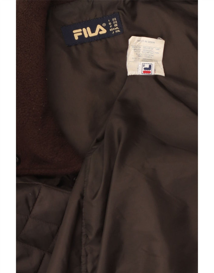 FILA Ανδρικό Καπιτονέ Μπουφάν IT 52 2XL Καφέ Πολυαμίδιο