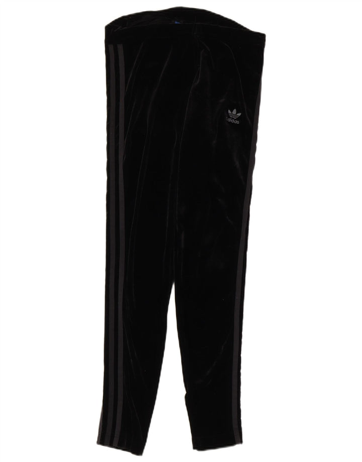 Γυναικείο βελούδινο κολάν Adidas UK 12 μεσαίο μαύρο πολυεστέρα
