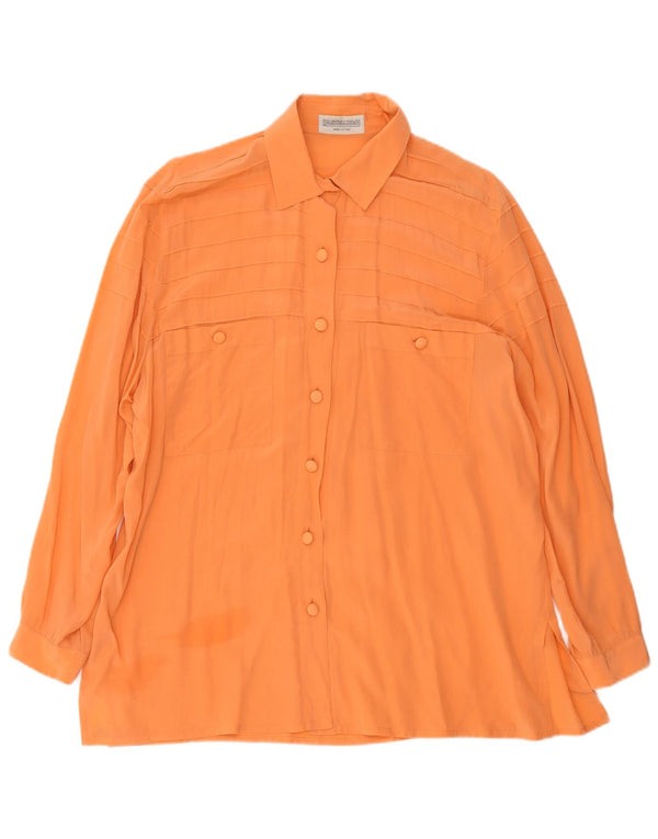 Pancaldi & B Womens Longline Loose Fit Shirt Blouse UK 18 XL Orange