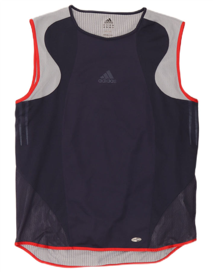 Adidas Ανδρικό γιλέκο Climacool Top Large Navy Blue Colorblock Πολυεστέρας