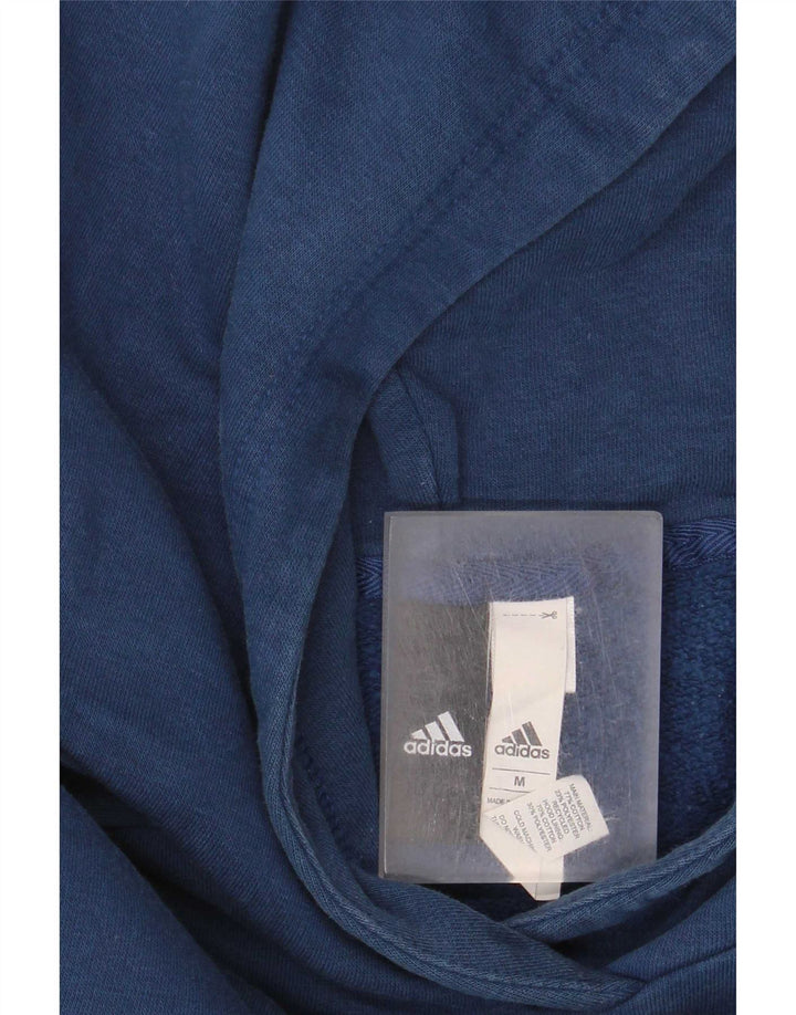Ανδρικό γραφικό κουκούλα Adidas, μεσαίο μπλε βαμβακερό