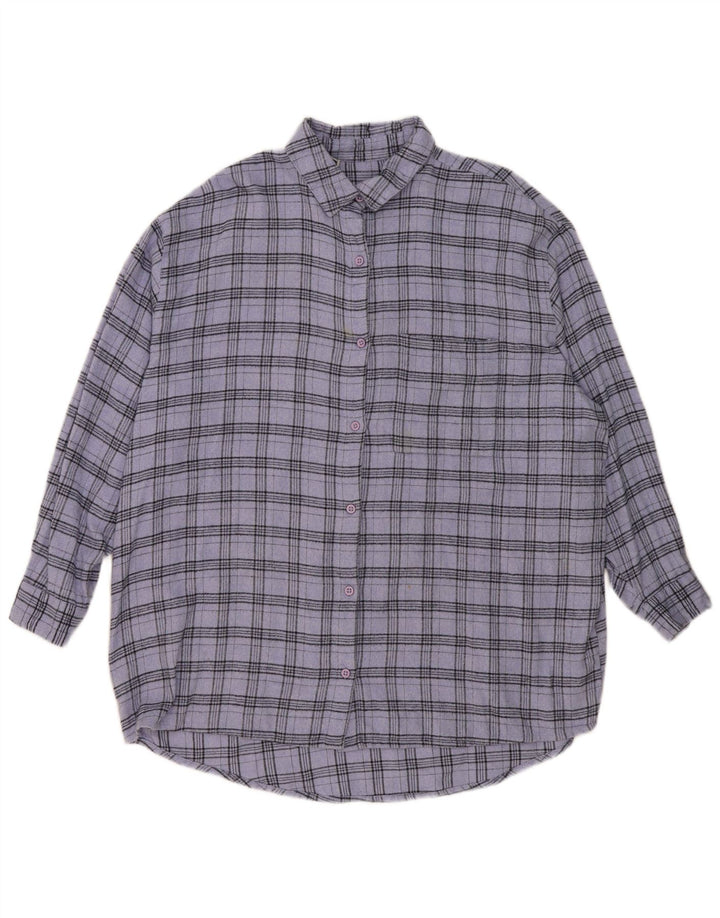 Jack Wills Γυναικείο πουκάμισο μεγάλου μεγέθους UK 12 μεσαίο μπλε βαμβακερό καρό