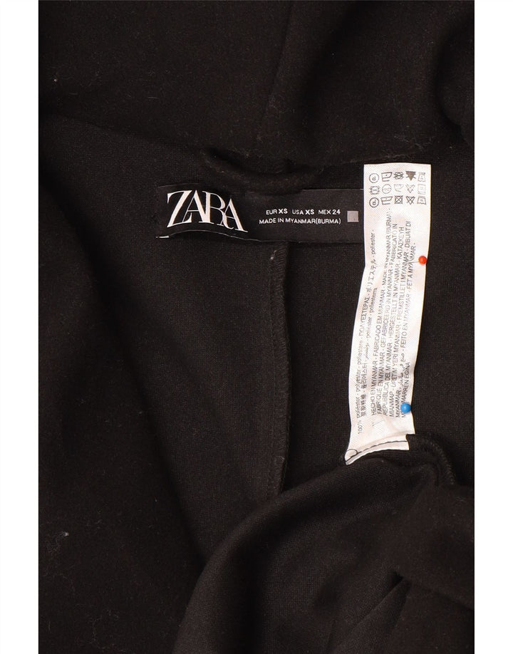 Zara Γυναικείο Πανωφόρι με Κουκούλα UK 6 XS Μαύρο Πολυεστέρας