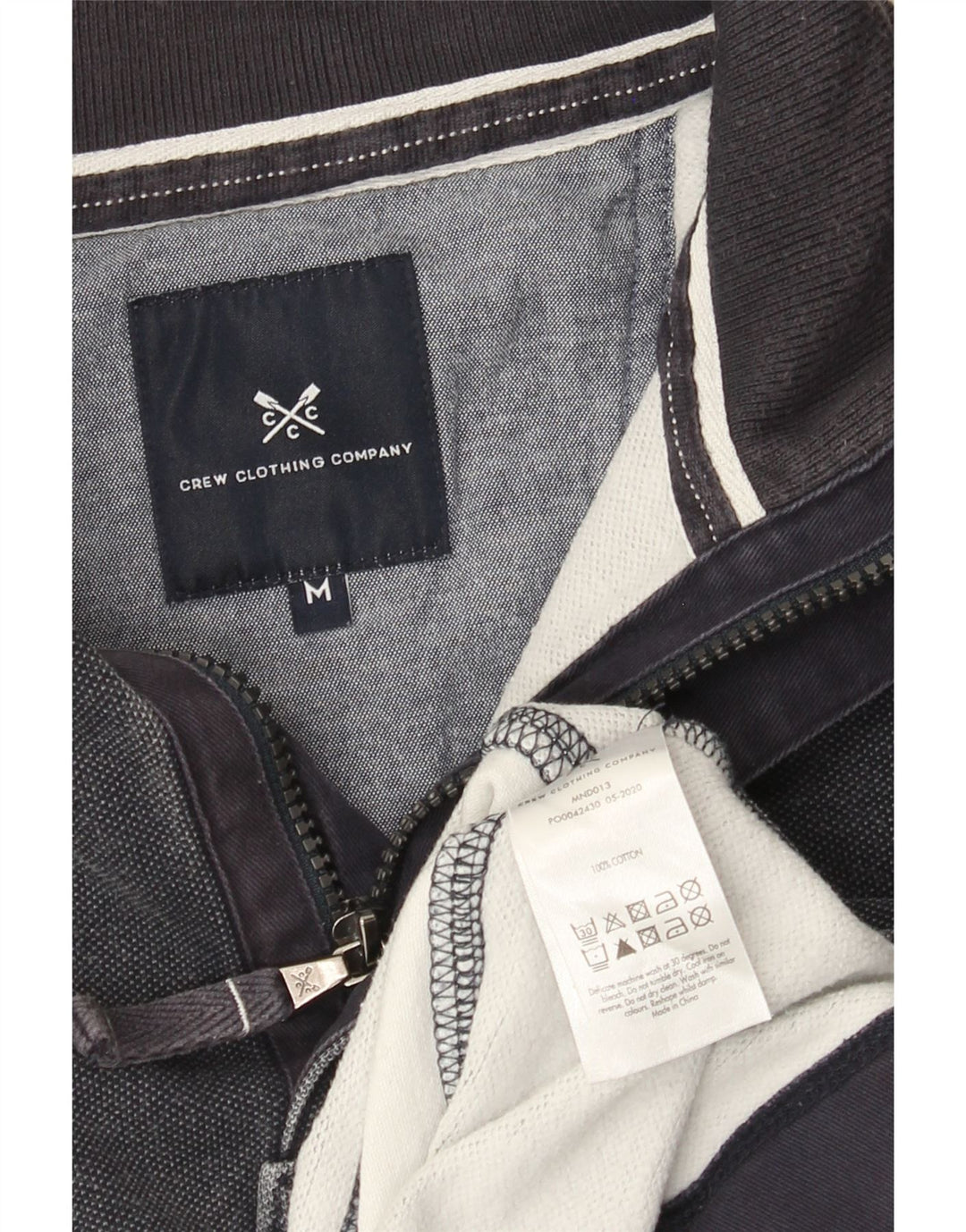 Ανδρικό φούτερ με φερμουάρ Crew Clothing, Jumper Medium Navy Blue ριγέ